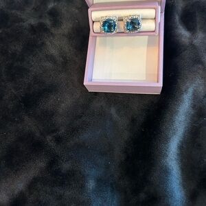Elegant Blue Gemstone Earrings
